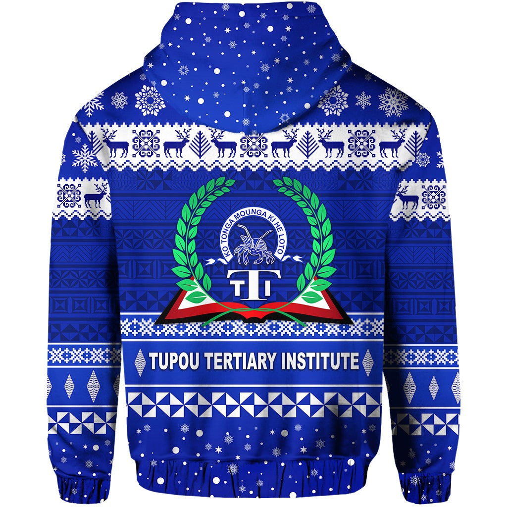 Tupou Tertiary Institute Christmas Tonga Zip Hoodie Simple Style LT8