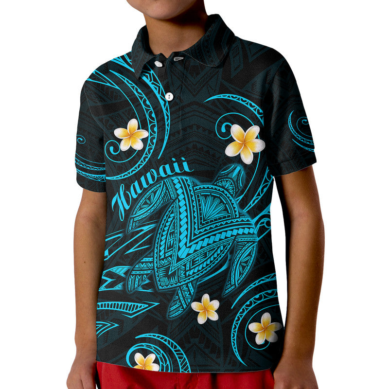 Custom Hawaii Polo Shirt Hawaiian Turtle Plumeria Mixed Polynesian Turquoise Style LT9