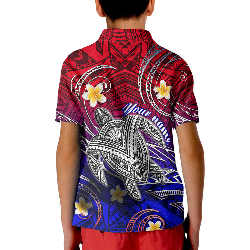 Custom Hawaii Polo Shirt Hawaiian Turtle Plumeria Mixed Polynesian Style LT9