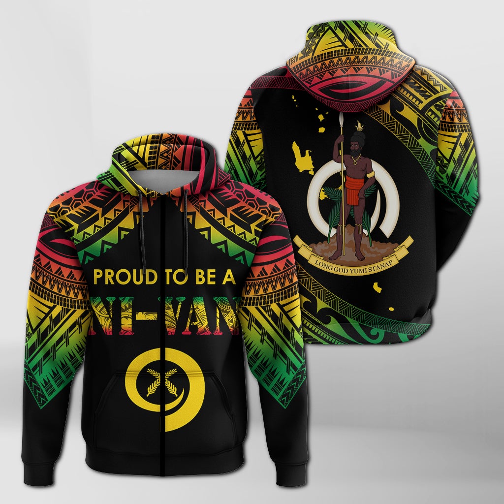 Vanuatu Proud To Be A Ni Van Polynesian Pattern Zip Up Hoodie LT7
