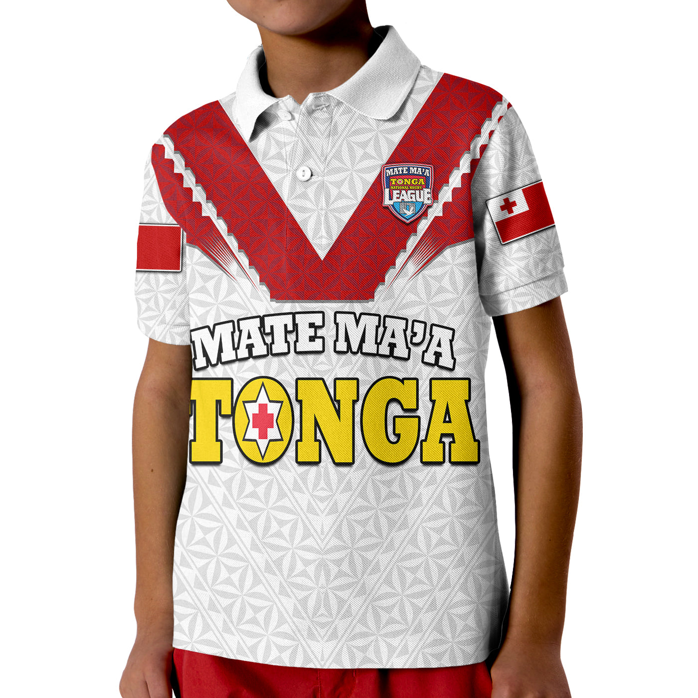 Mate Maa Tonga Rugby Polo Shirt Tongan Kupesi White Style LT9