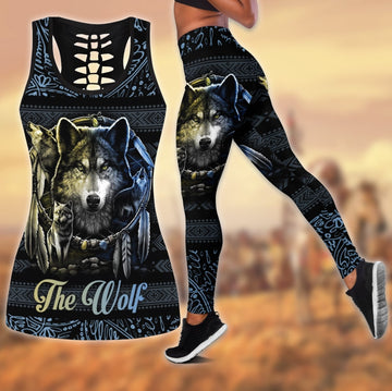 Native American The Wolf Tank Top and Leggings Set LT10