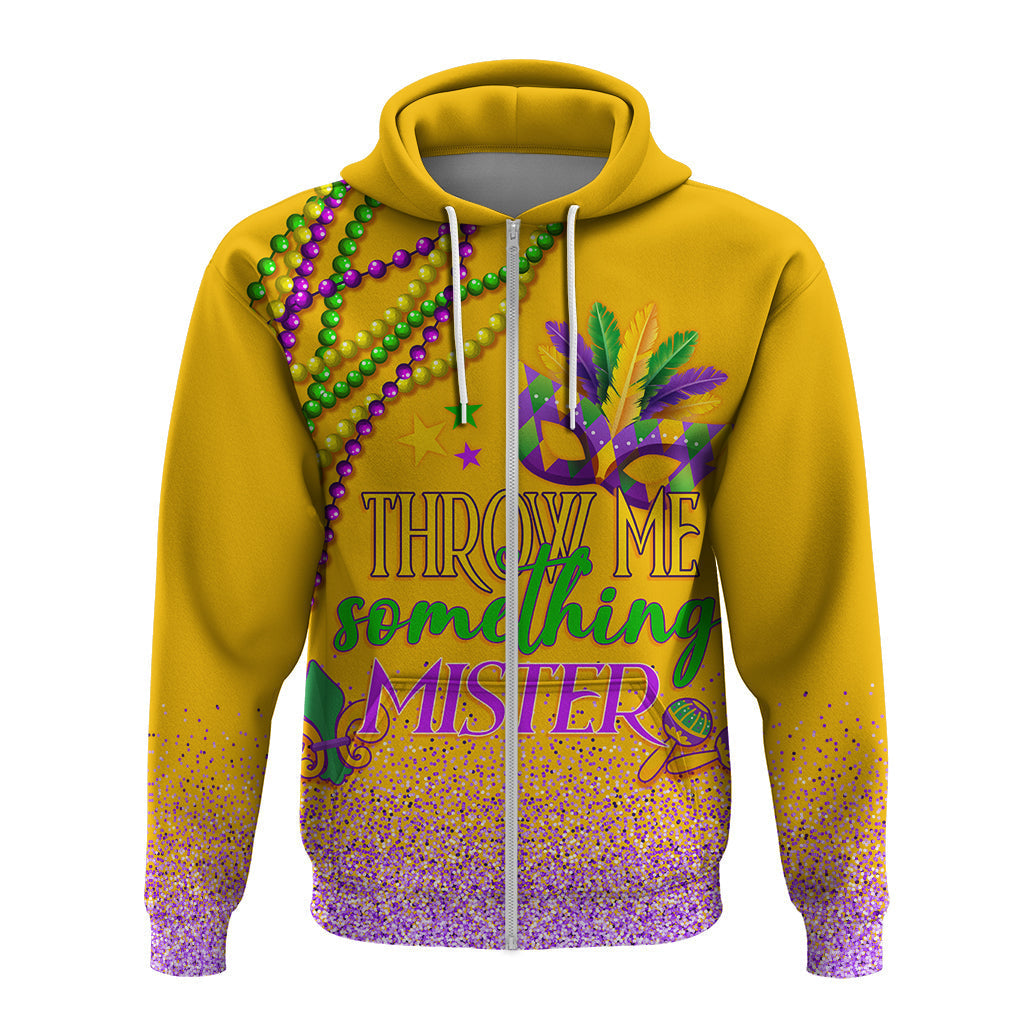 Hoodie Mardi Gras Throw Me Something Mister (Gold) LT7