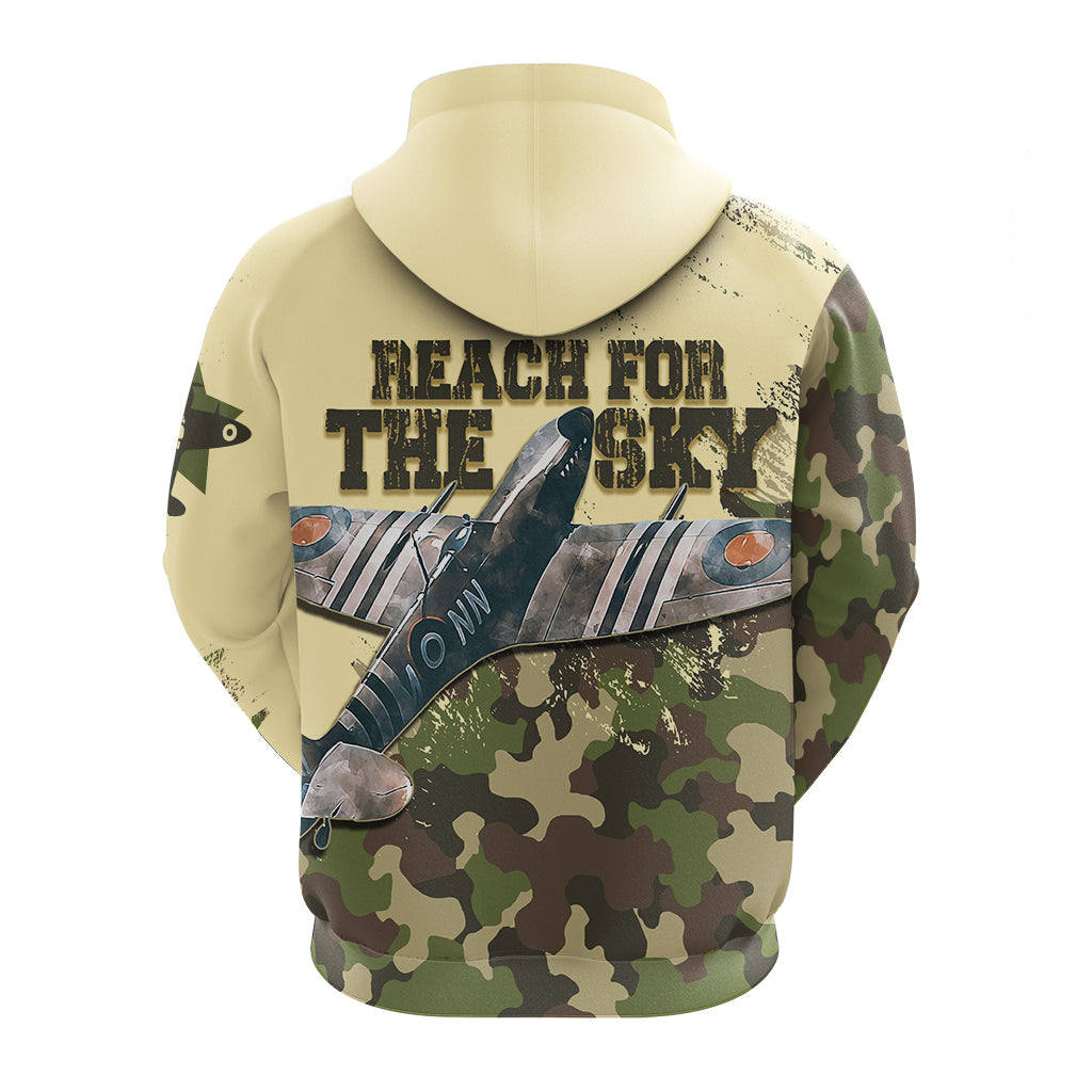 Submarine Spitfire Camouflage Hoodie Reach For The Sky LT7