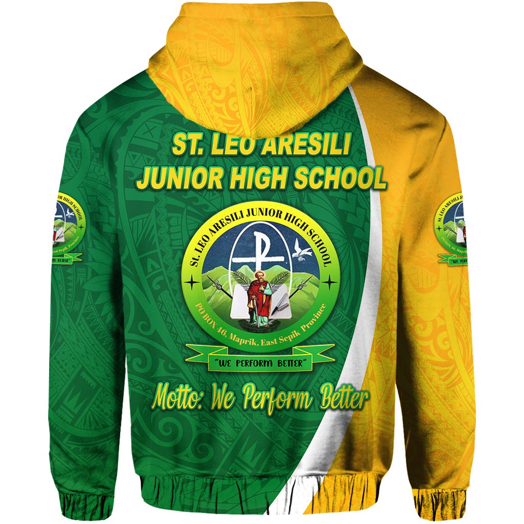 St. Leo Aresili Junior High School Zip Hoodie Simple Style LT8