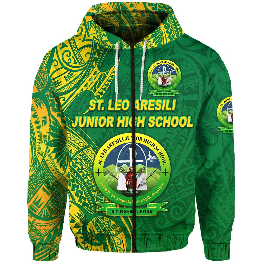 St. Leo Aresili Junior High School Zip Hoodie Original Style LT8
