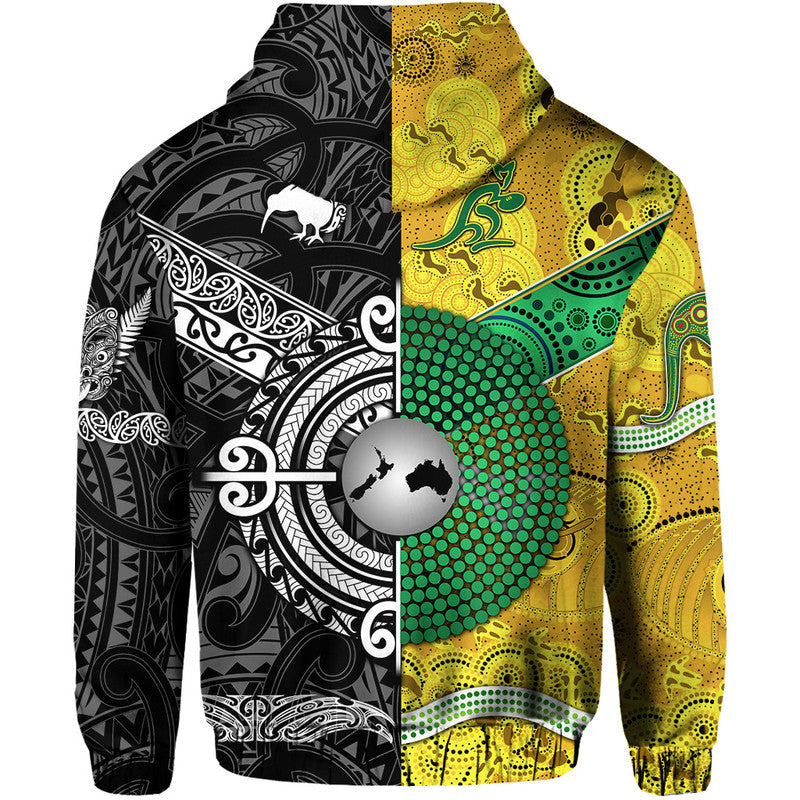 New Zealand Maori All Black And Australia Wallabies Aboriginal Hoodie Rugby Together LT8