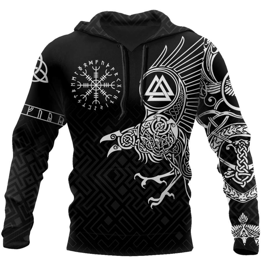 Viking Clothing The Raven Of Odin Tattoo Special Hoodie RLT12
