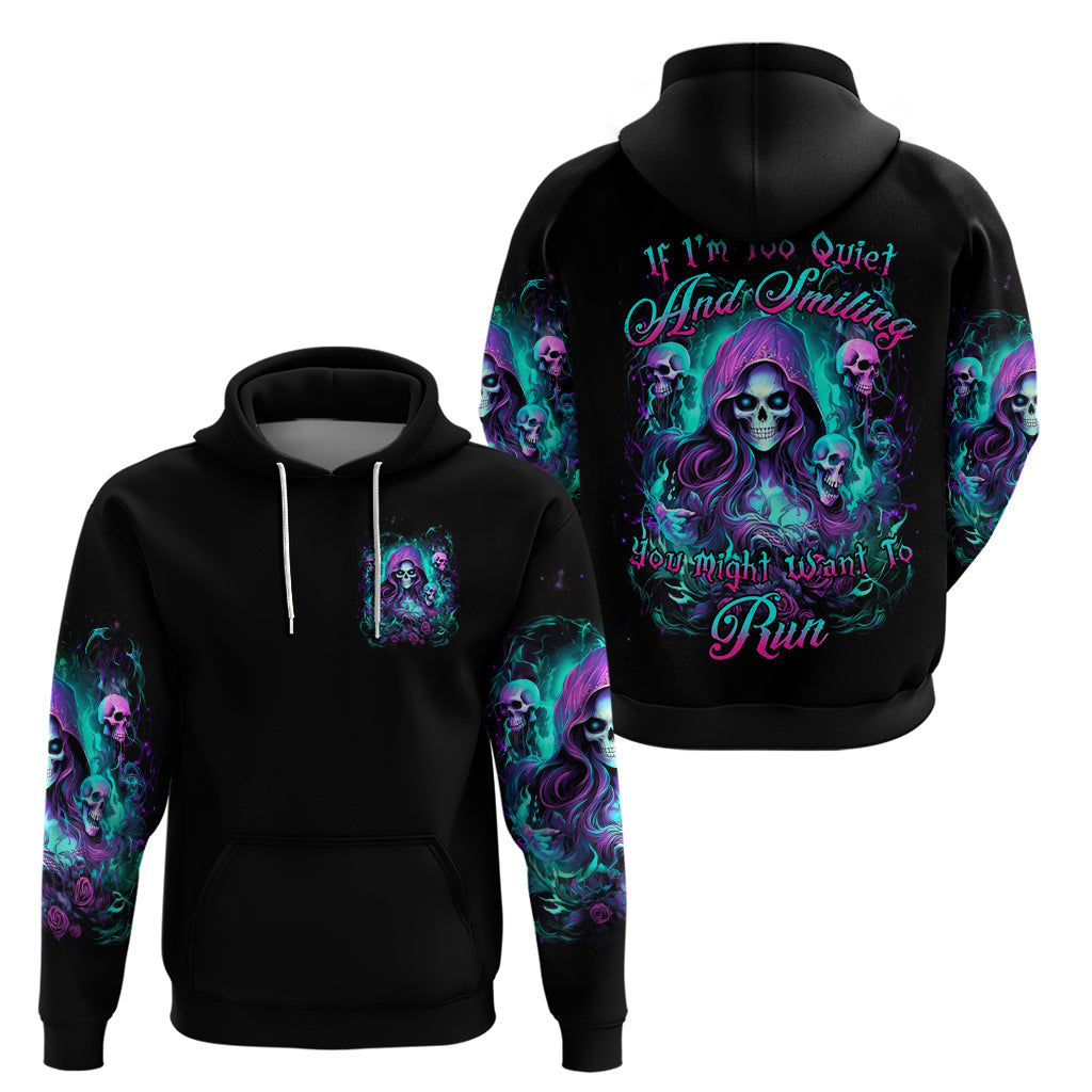 Witch Skull Hoodie If I'm Too Quiet And Smiling You Might Want To Run DT01