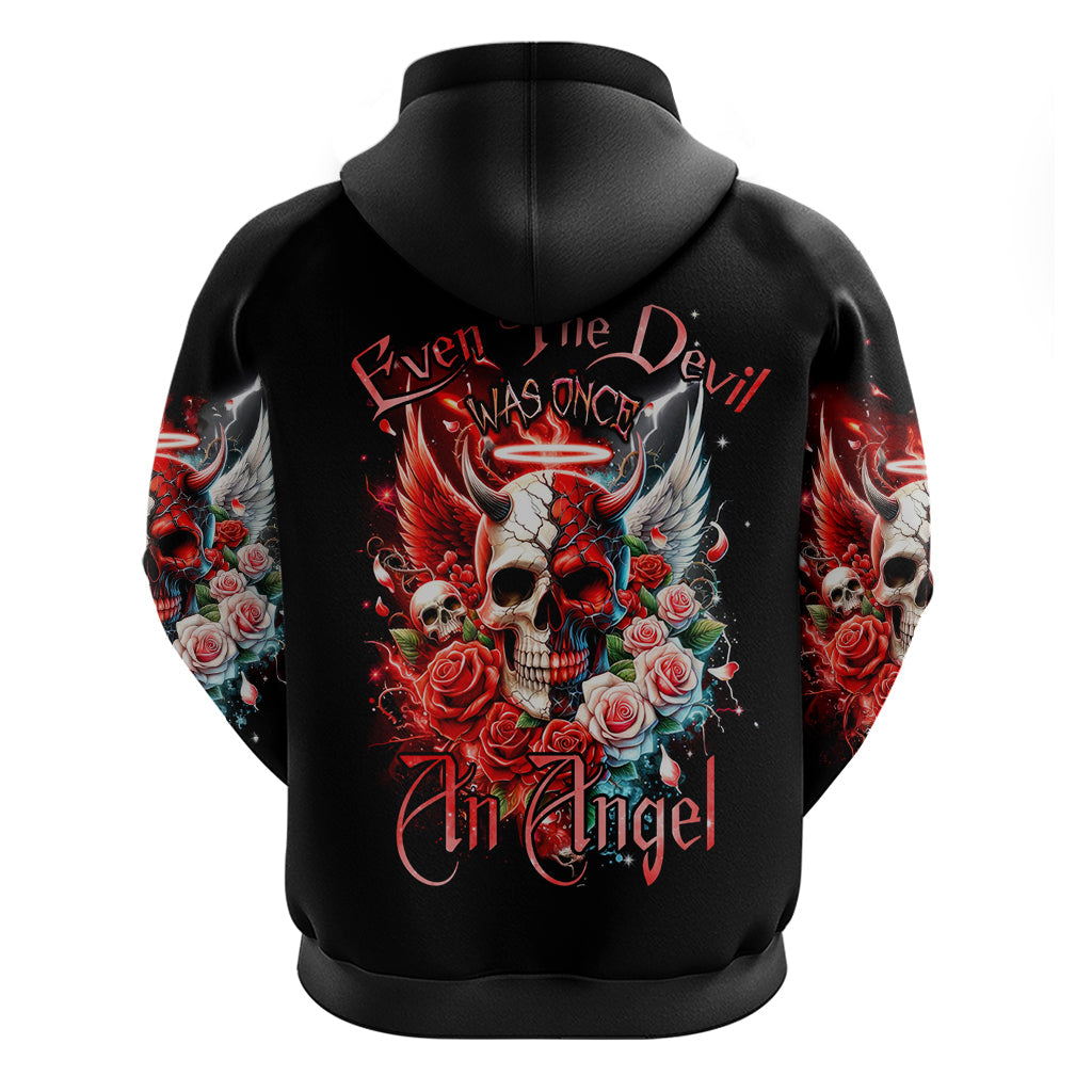 Evil Angel Skull Hoodie Even The Devil Was Once An Angel DT01