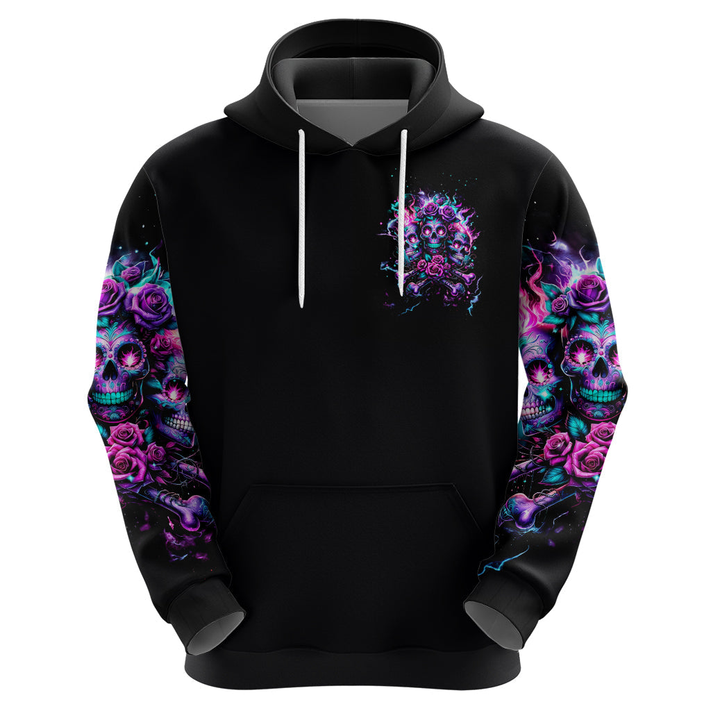 Flower Skull Hoodie Stuck Between IDK IDC DT01