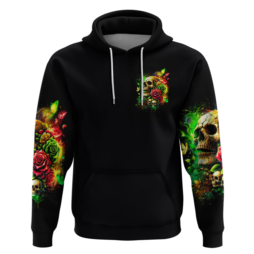 Rose Skull Hoodie Stuck Between IDK IDC DT01