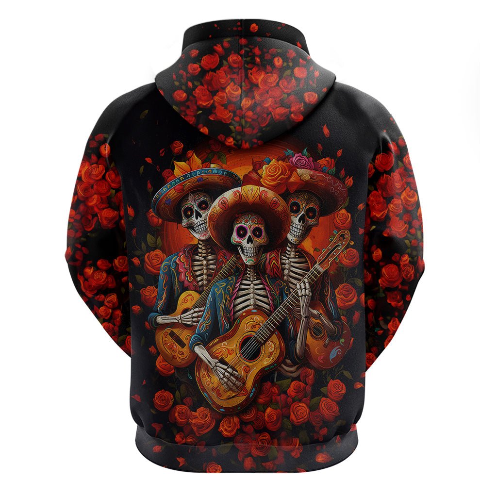 Day of Dead Skull Hoodie Sugar Skull Band Skeleton DT01