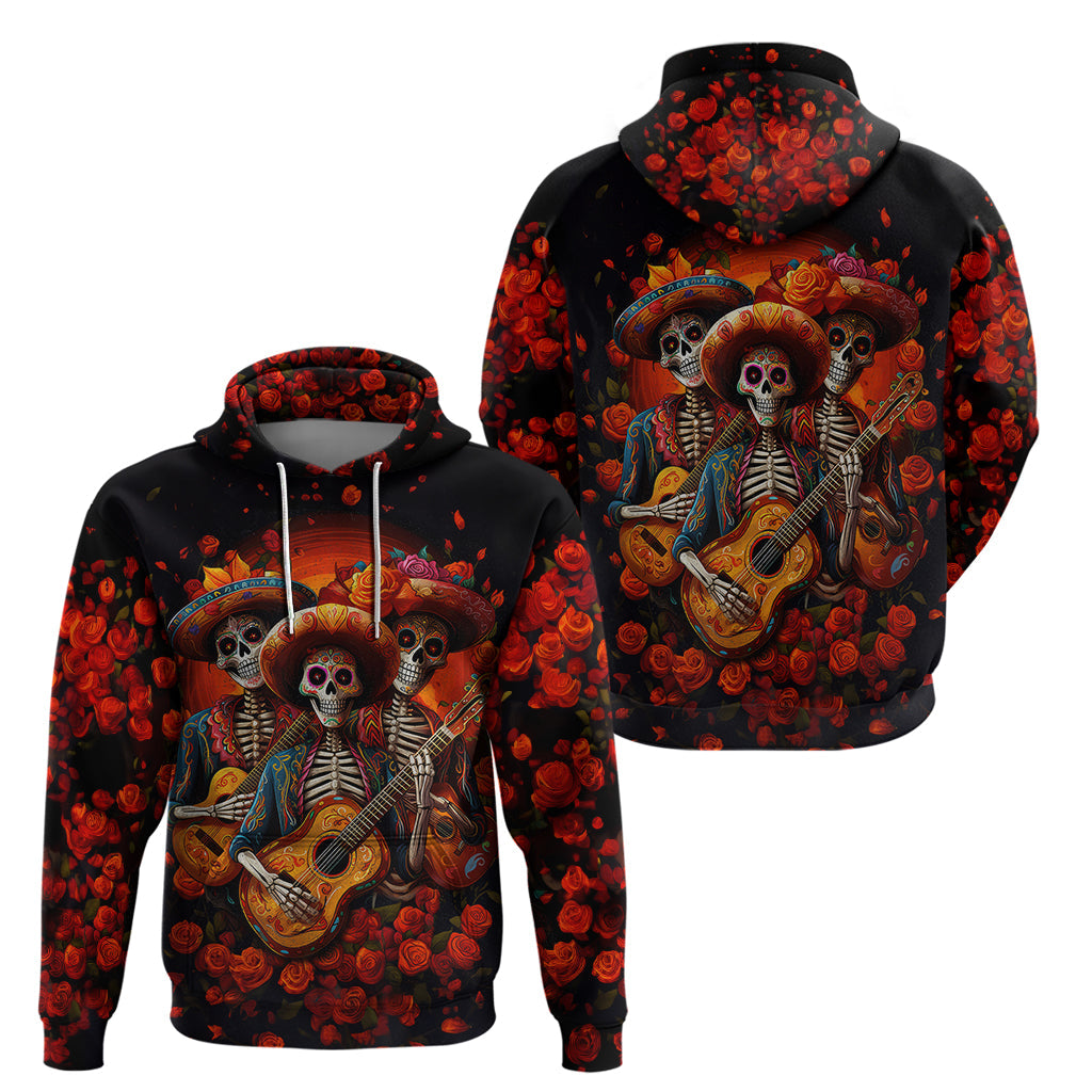 Day of Dead Skull Hoodie Sugar Skull Band Skeleton DT01