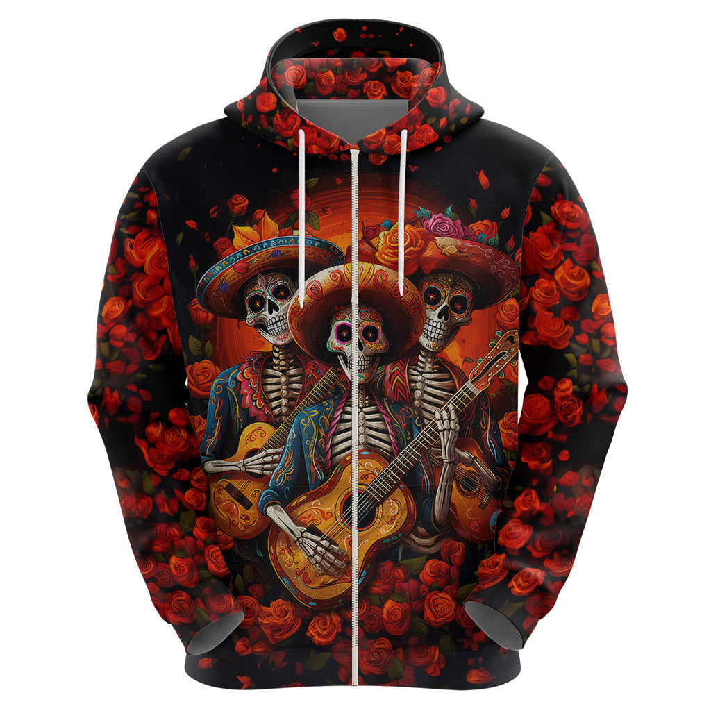 Day of Dead Skull Hoodie Sugar Skull Band Skeleton DT01