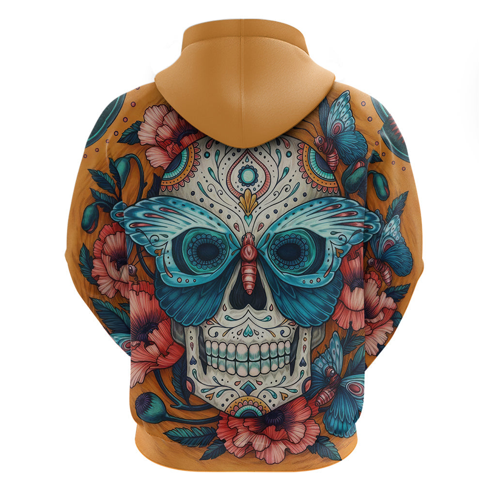 Day of Dead Skull Hoodie Sugar Skull Butterfly DT01