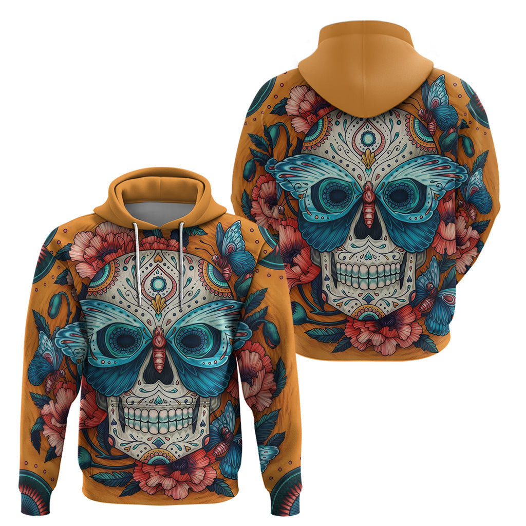 Day of Dead Skull Hoodie Sugar Skull Butterfly DT01