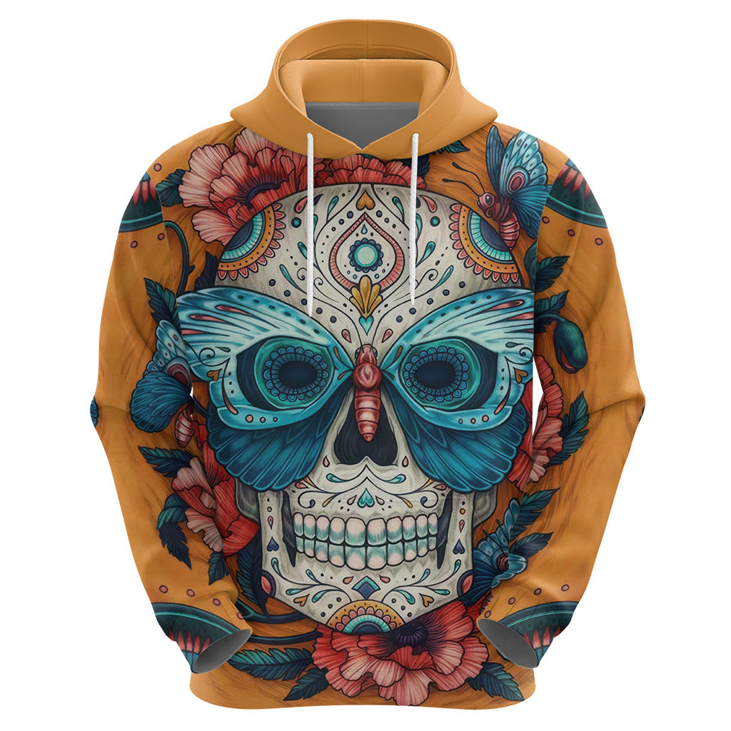 Day of Dead Skull Hoodie Sugar Skull Butterfly DT01