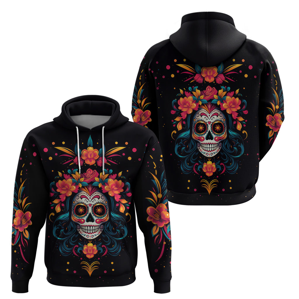 Day of Dead Skull Hoodie Sugar Skull Festival Lady DT01