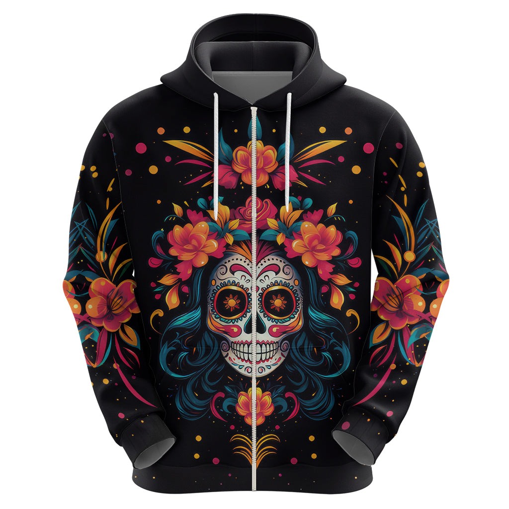 Day of Dead Skull Hoodie Sugar Skull Festival Lady DT01