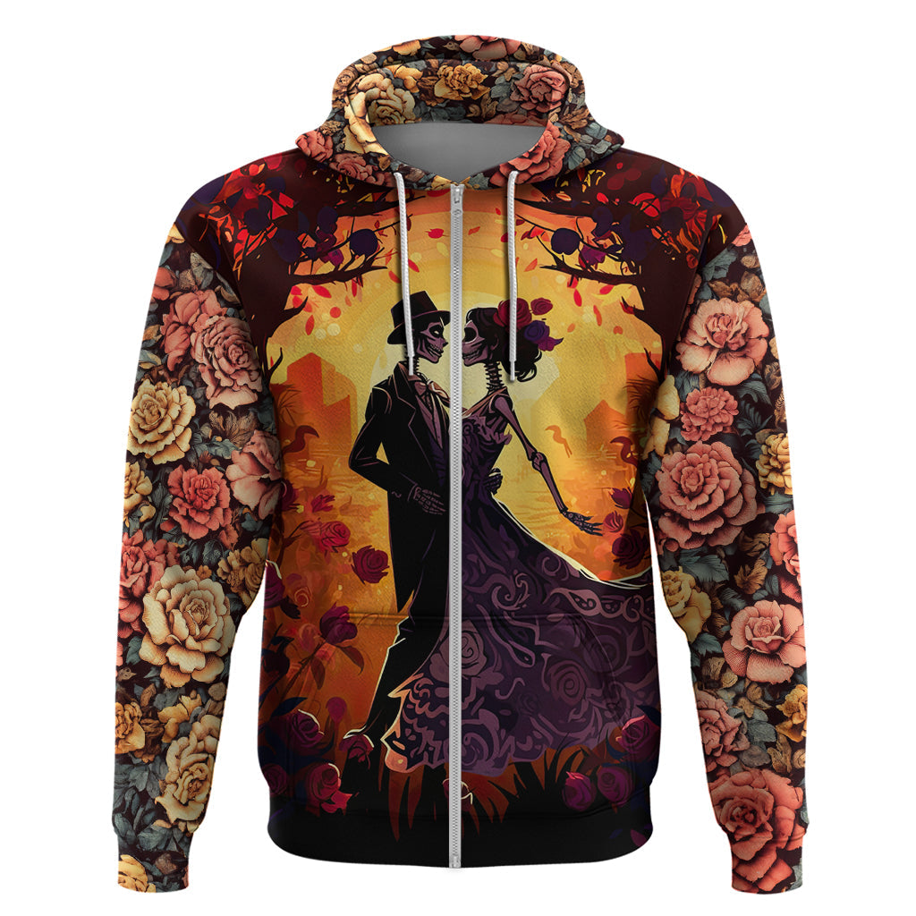Day of Dead Couple Hoodie Sugar Skull Couple Dancing DT01