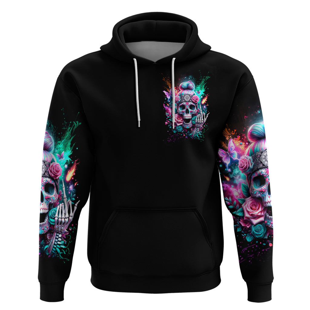 Rose Skull Hoodie Fuck Off Problem Solved DT01