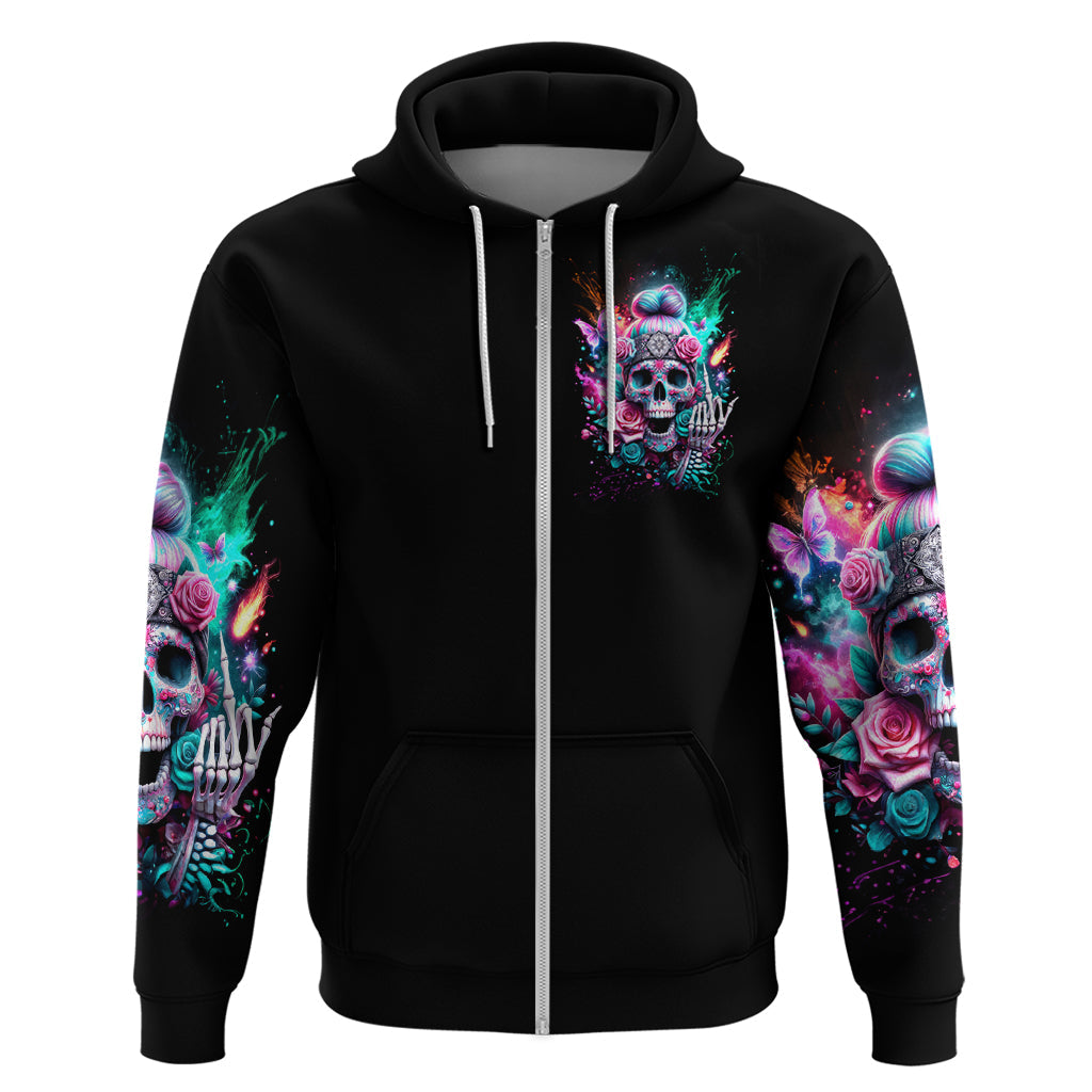 Rose Skull Hoodie Fuck Off Problem Solved DT01