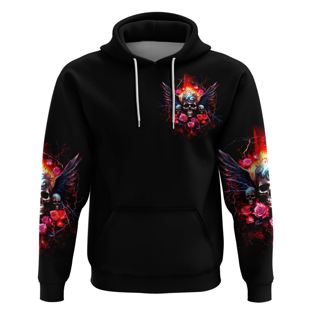 Rose Skull Hoodie I Hold A Beast A Angel And A Crazy Lady In Me DT01