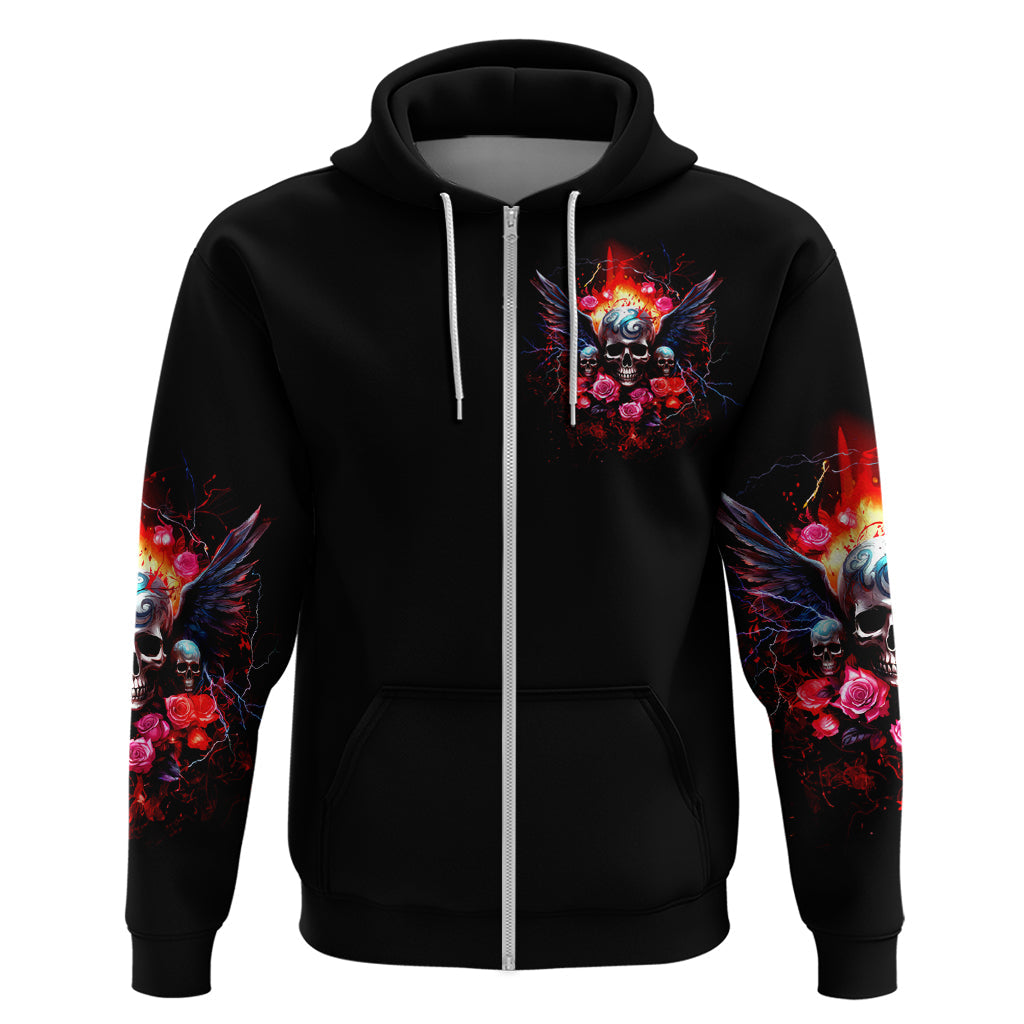 Rose Skull Hoodie I Hold A Beast A Angel And A Crazy Lady In Me DT01