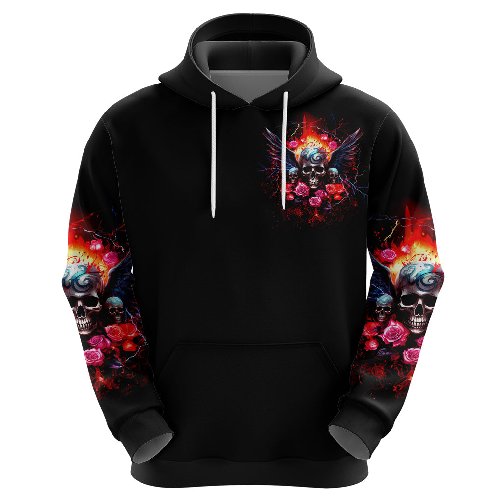 Rose Skull Hoodie I Hold A Beast A Angel And A Crazy Lady In Me DT01