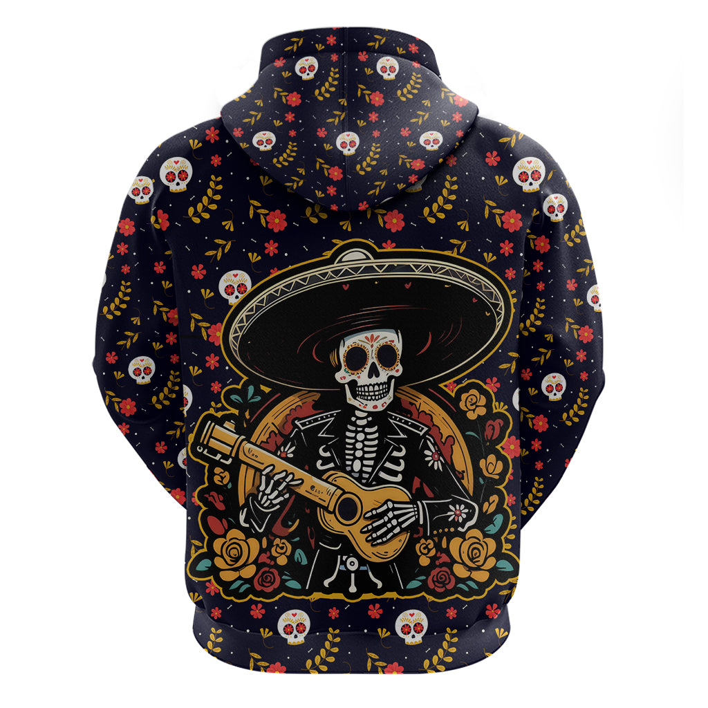 Day of Dead Skull Hoodie Sugar Skull Musican DT01
