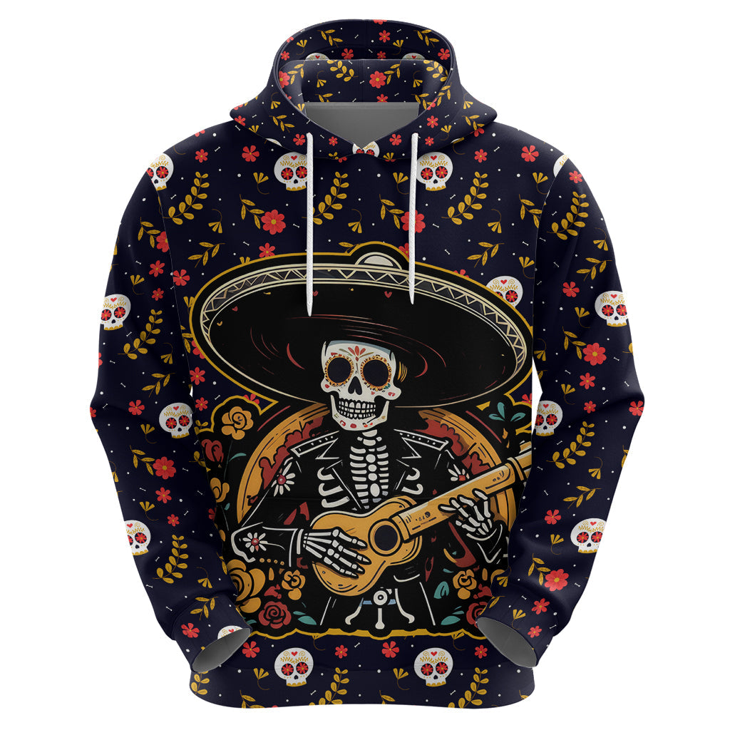 Day of Dead Skull Hoodie Sugar Skull Musican DT01