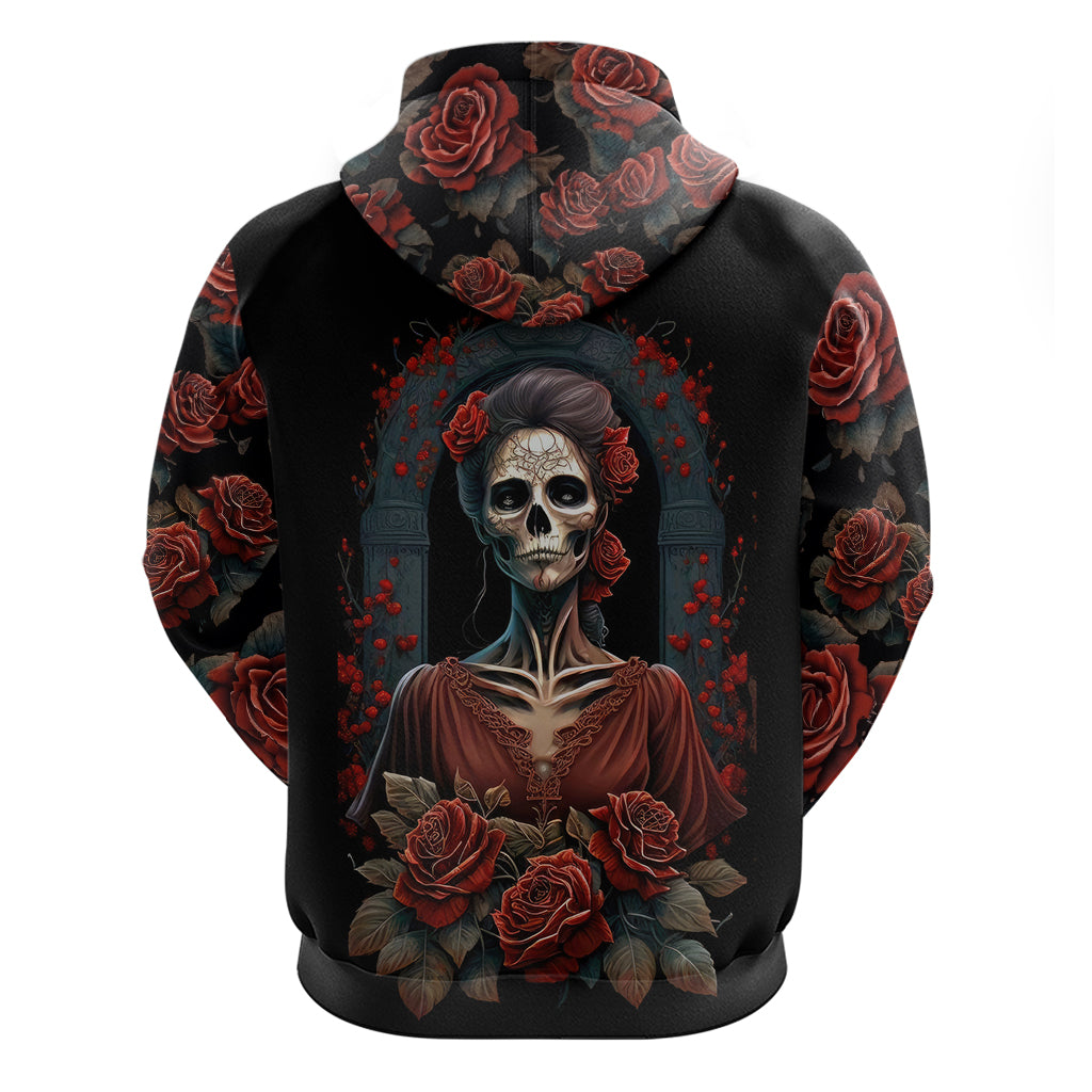 Day of Dead Lady Hoodie Sugar Skull Rose Lady DT01