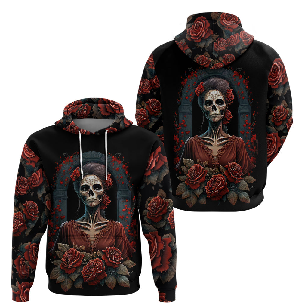 Day of Dead Lady Hoodie Sugar Skull Rose Lady DT01