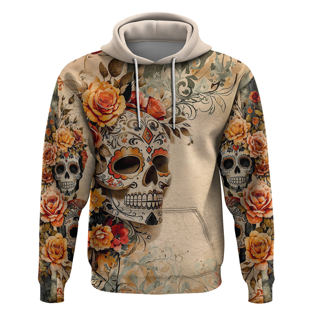 Sugar Skull Hoodie Rose Sugar Skull Vintage DT01