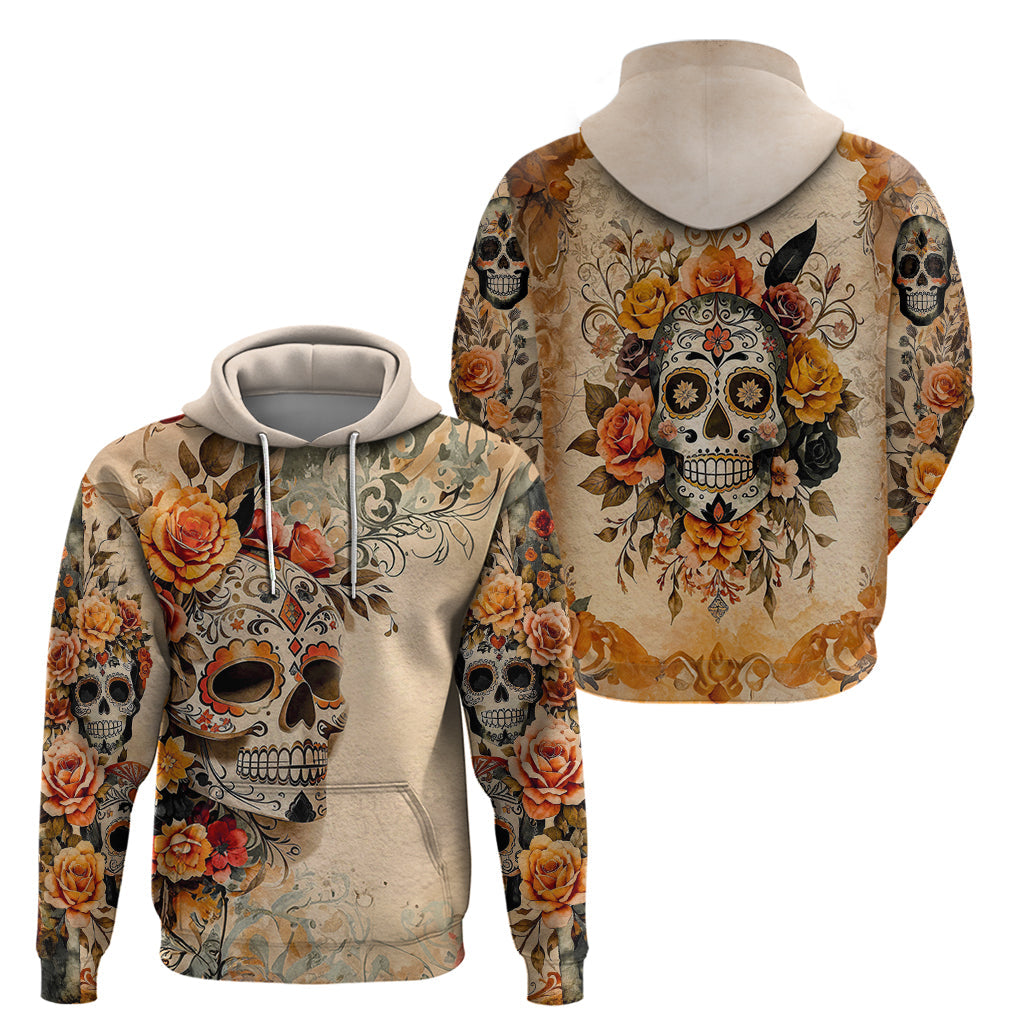 Sugar Skull Hoodie Rose Sugar Skull Vintage DT01