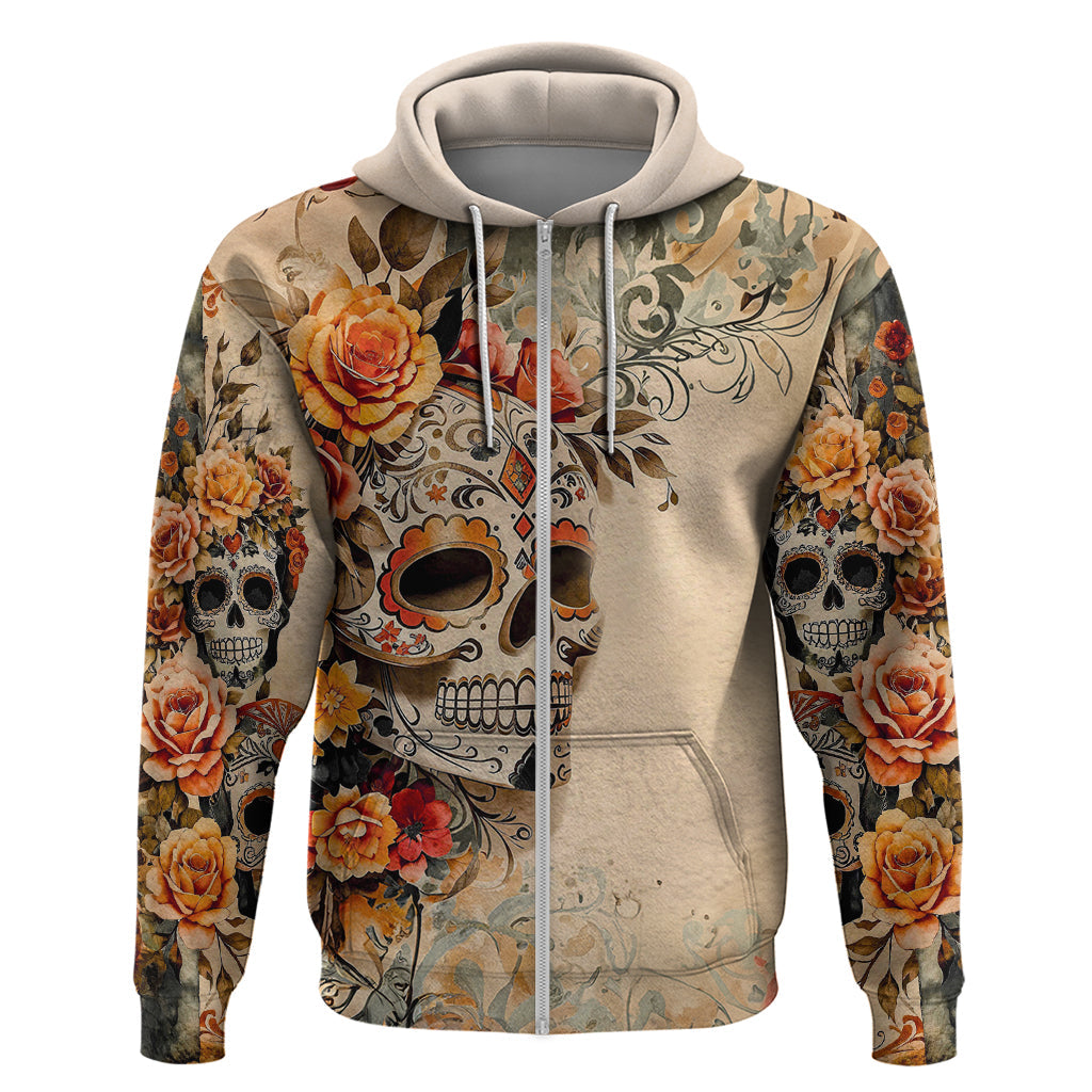 Sugar Skull Hoodie Rose Sugar Skull Vintage DT01