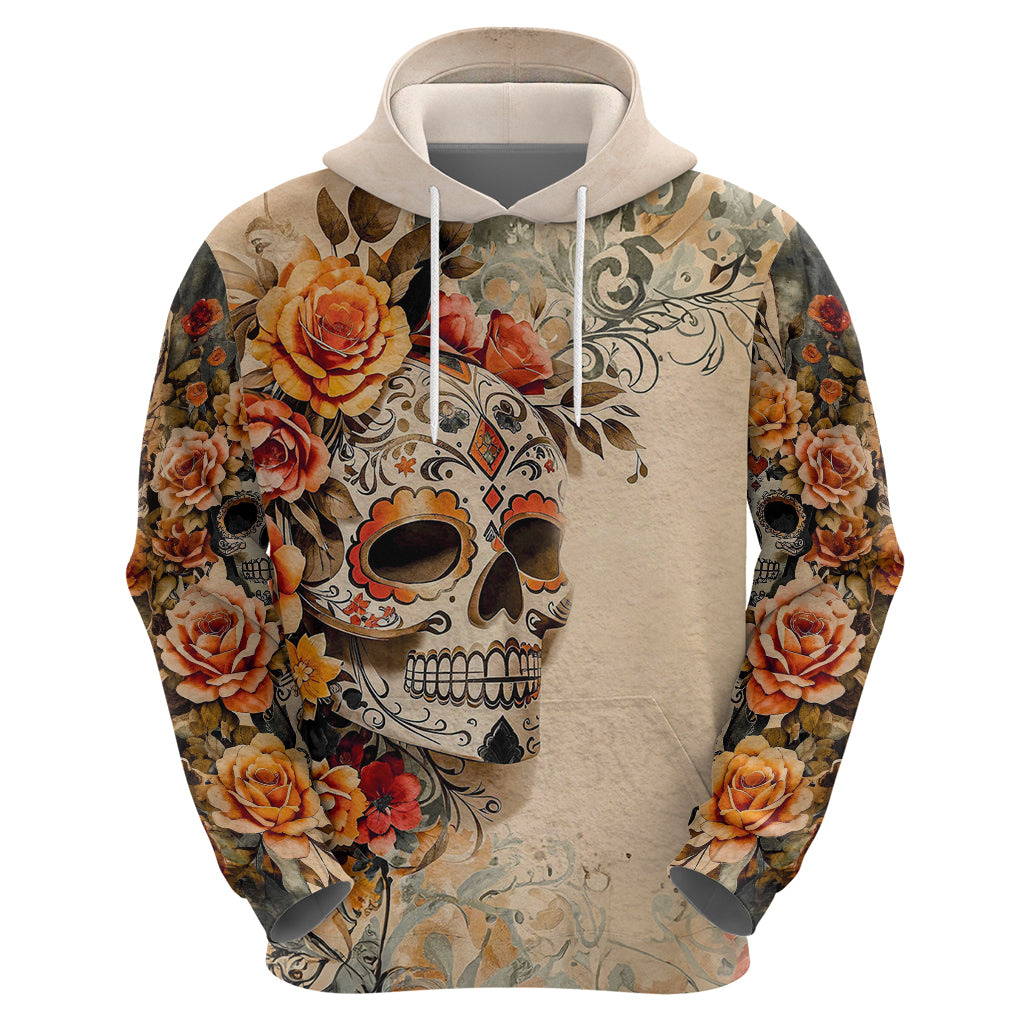 Sugar Skull Hoodie Rose Sugar Skull Vintage DT01