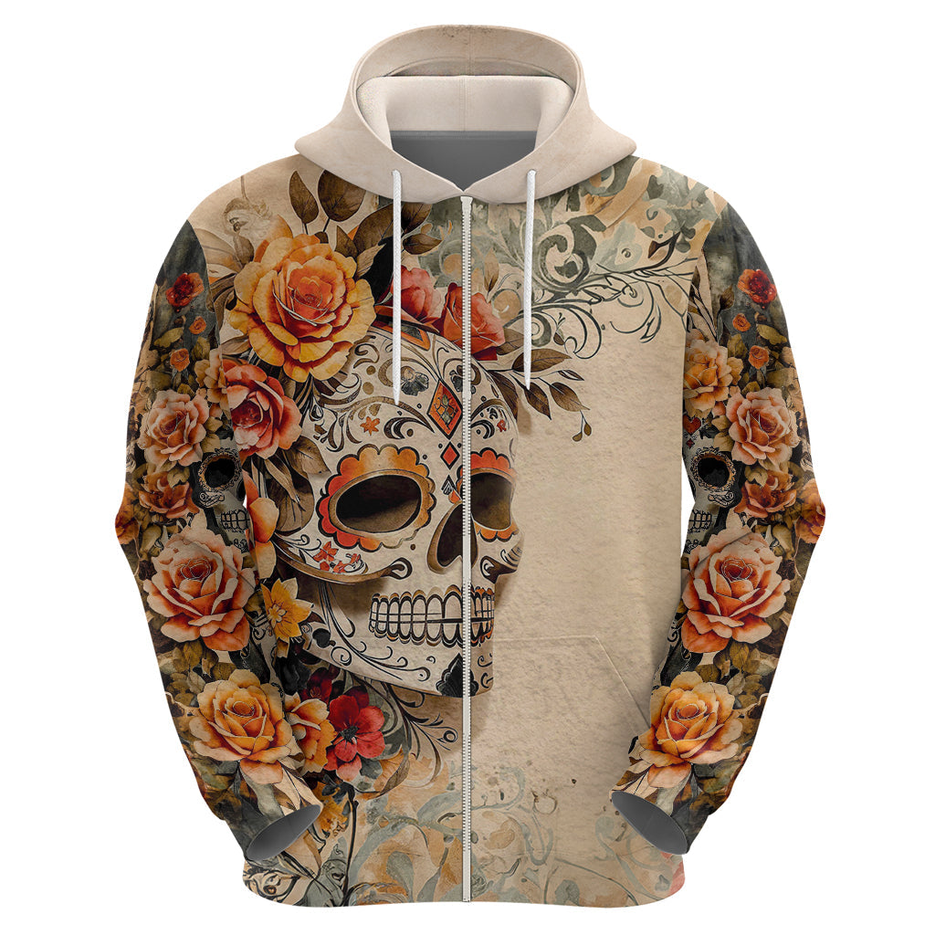 Sugar Skull Hoodie Rose Sugar Skull Vintage DT01