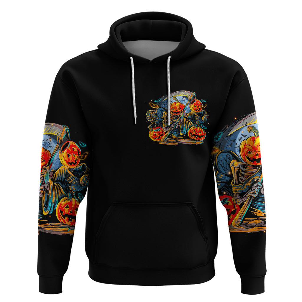 Pumpkin Skull Hoodie I Wan't Go To Hell The Devil Still Restraining Against Me DT01