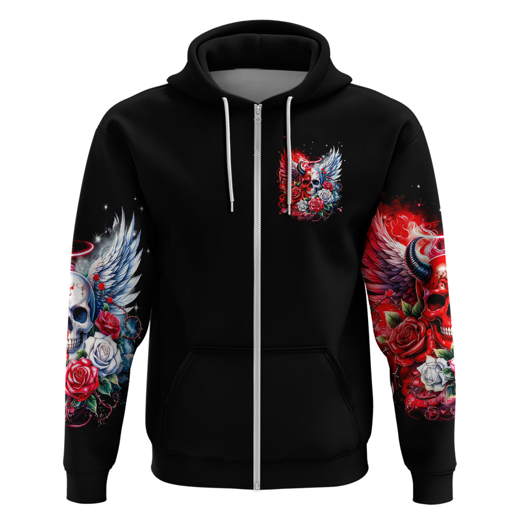 Evil Angel Skull Hoodie Heaven Don't Want Me And Hell Afraid DT01