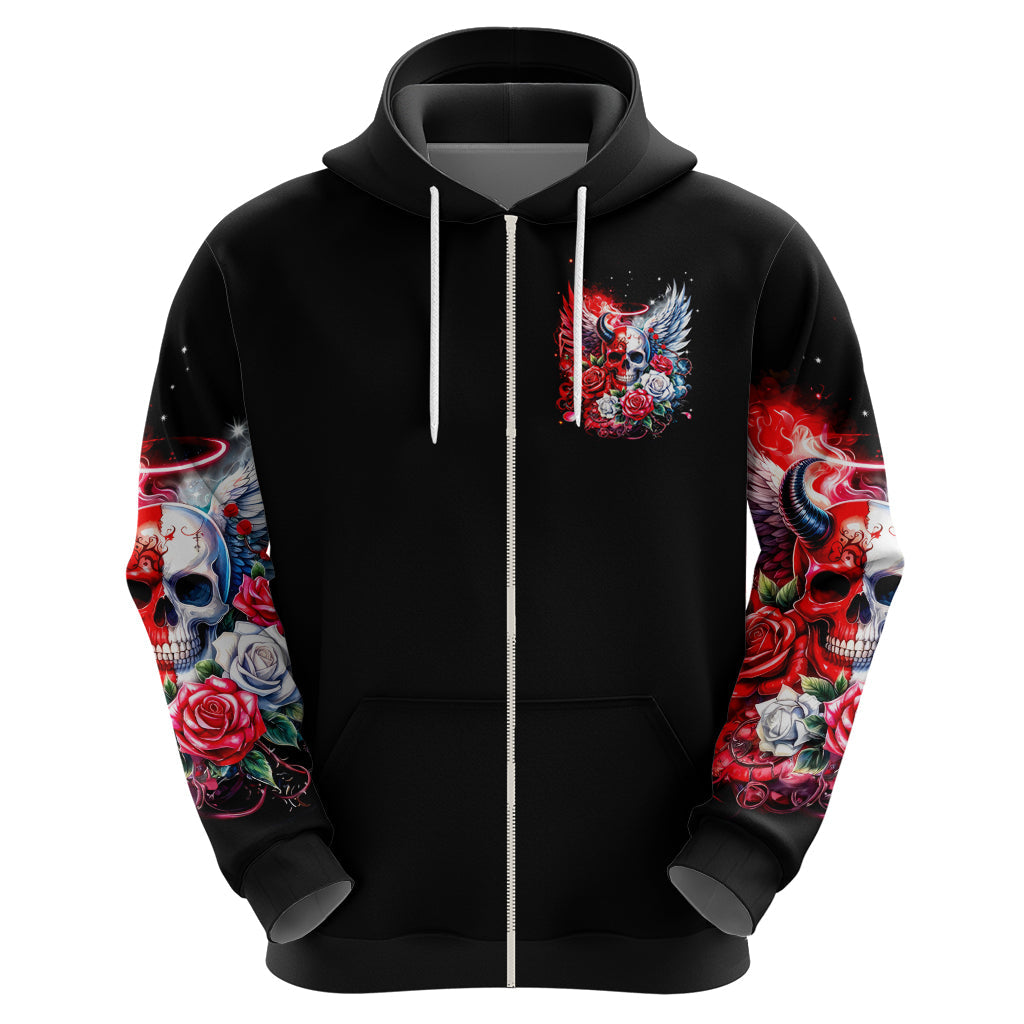 Evil Angel Skull Hoodie Heaven Don't Want Me And Hell Afraid DT01