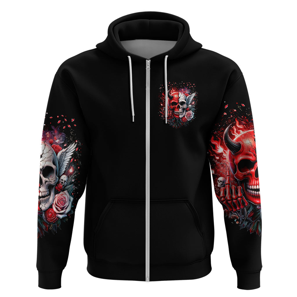 Evil Angel Skull Hoodie Fuck It All And Let My Demons Out To Play DT01
