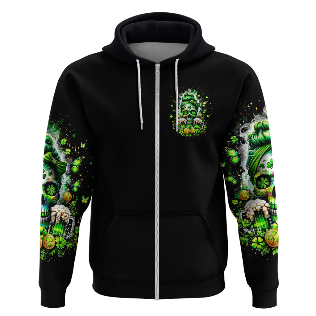 Irish Skull Hoodie Good Girls Drink Wine Badass Girls Thug Beer DT01