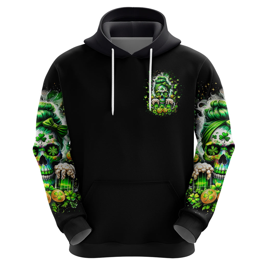 Irish Skull Hoodie Good Girls Drink Wine Badass Girls Thug Beer DT01