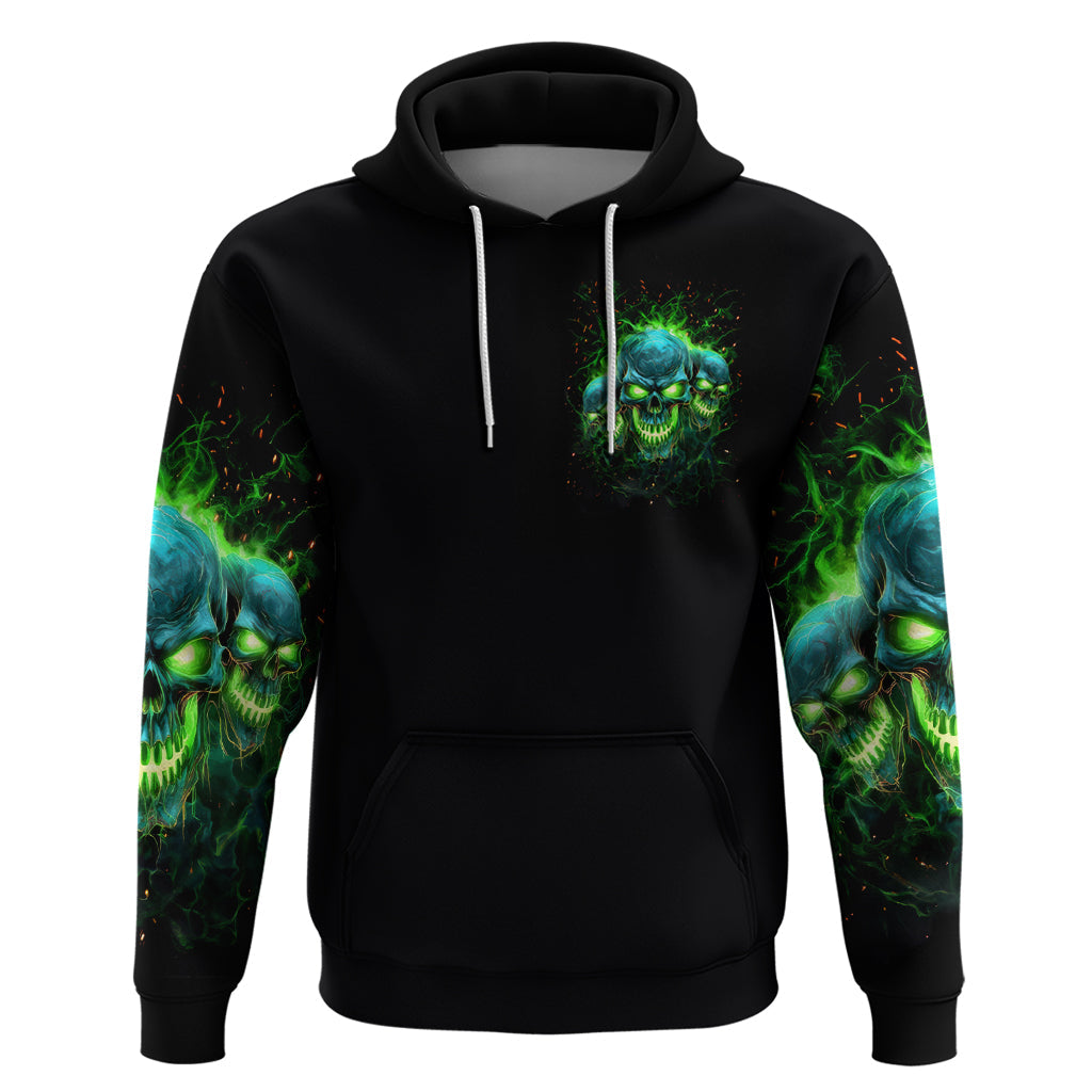 Flame Skull Hoodie I'm Never Alone My Demons Are Wit Me 24/7 DT01