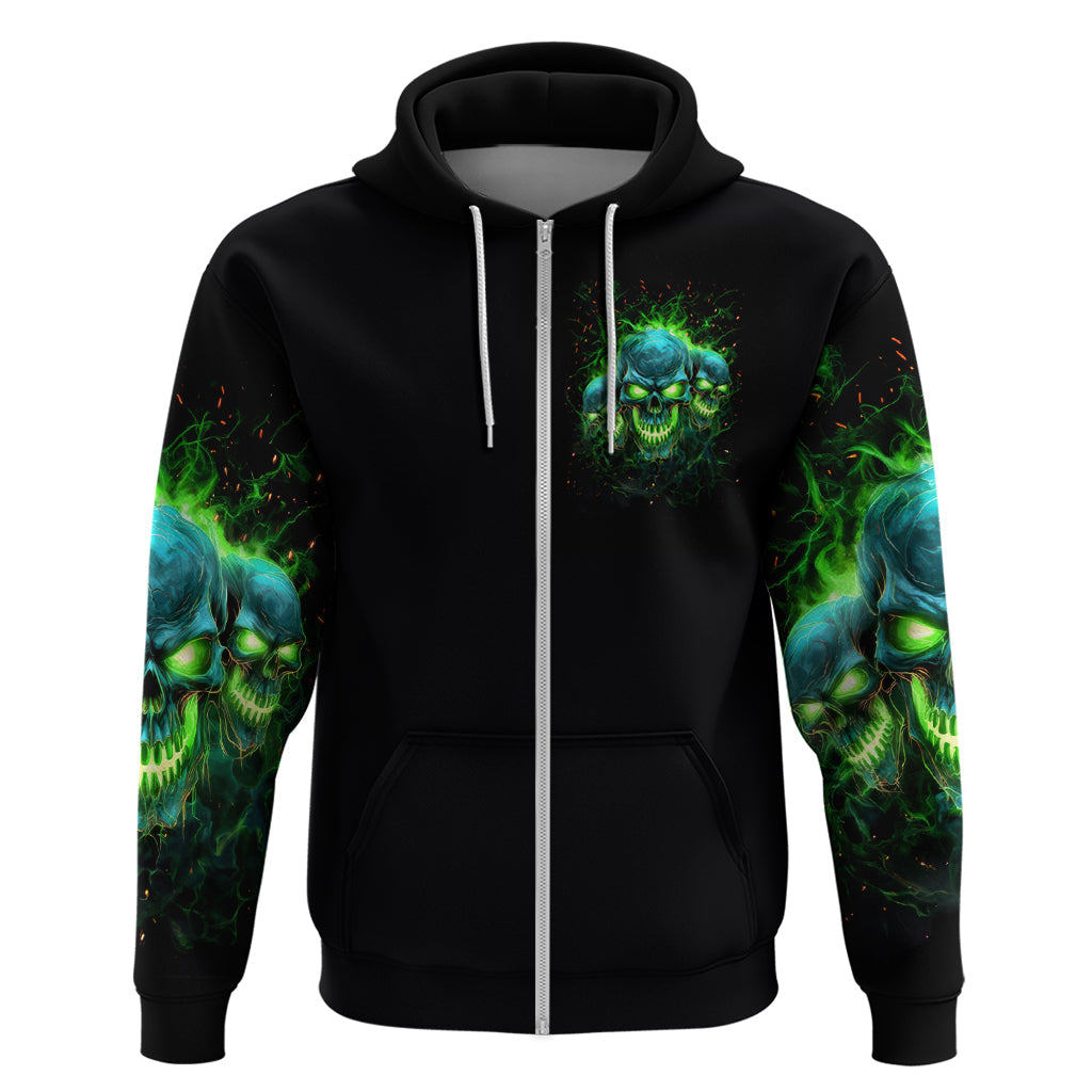 Flame Skull Hoodie I'm Never Alone My Demons Are Wit Me 24/7 DT01