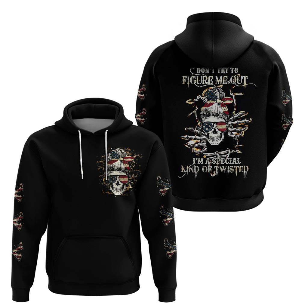 Girl Skull Hoodie Don't Try To Figured Me Out I Special Kind DT01