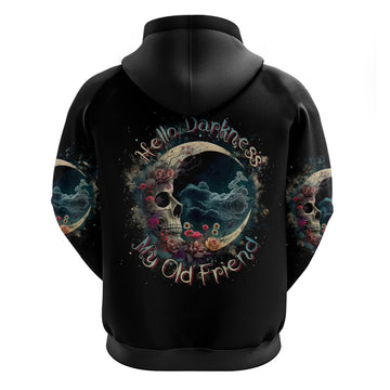 Moon Skull Hoodie Hello Darkness My Old Friend Moon DT01