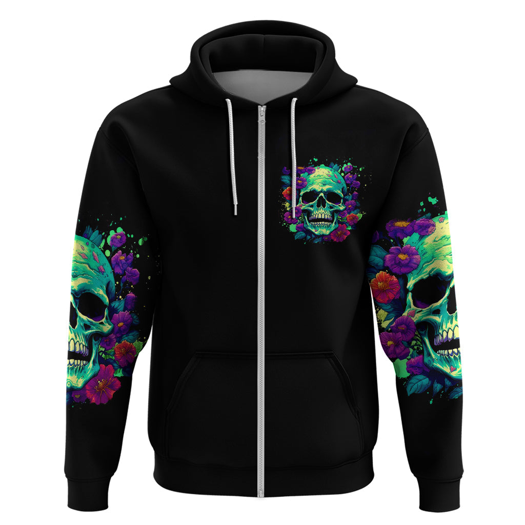 Flower Skull Hoodie I Blunt Because God Rolled Me That Way DT01